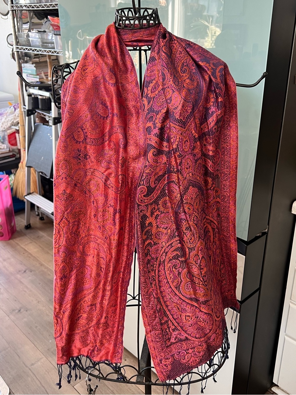 ✨NWT ✨Authentic Reversible Paisley Pashmina Shawl Scarf India 🪷🇮🇳